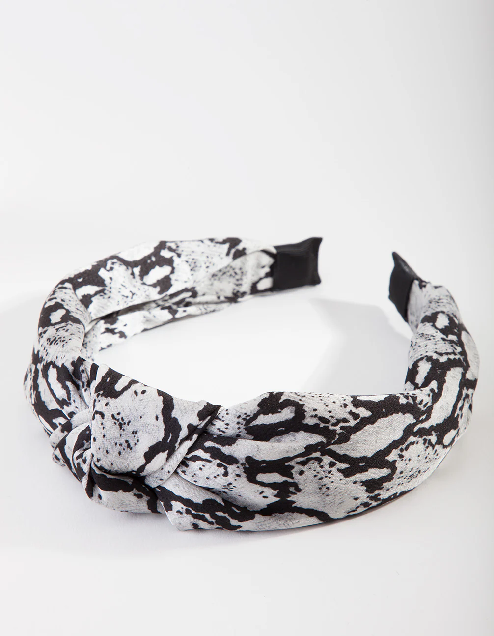 Black & White Snakeskin Turban Headband - Image 4