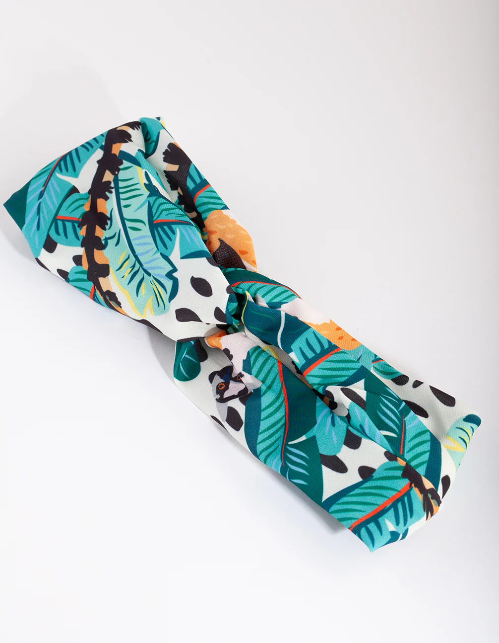 Green Tropical Fabric Headband - Image 2