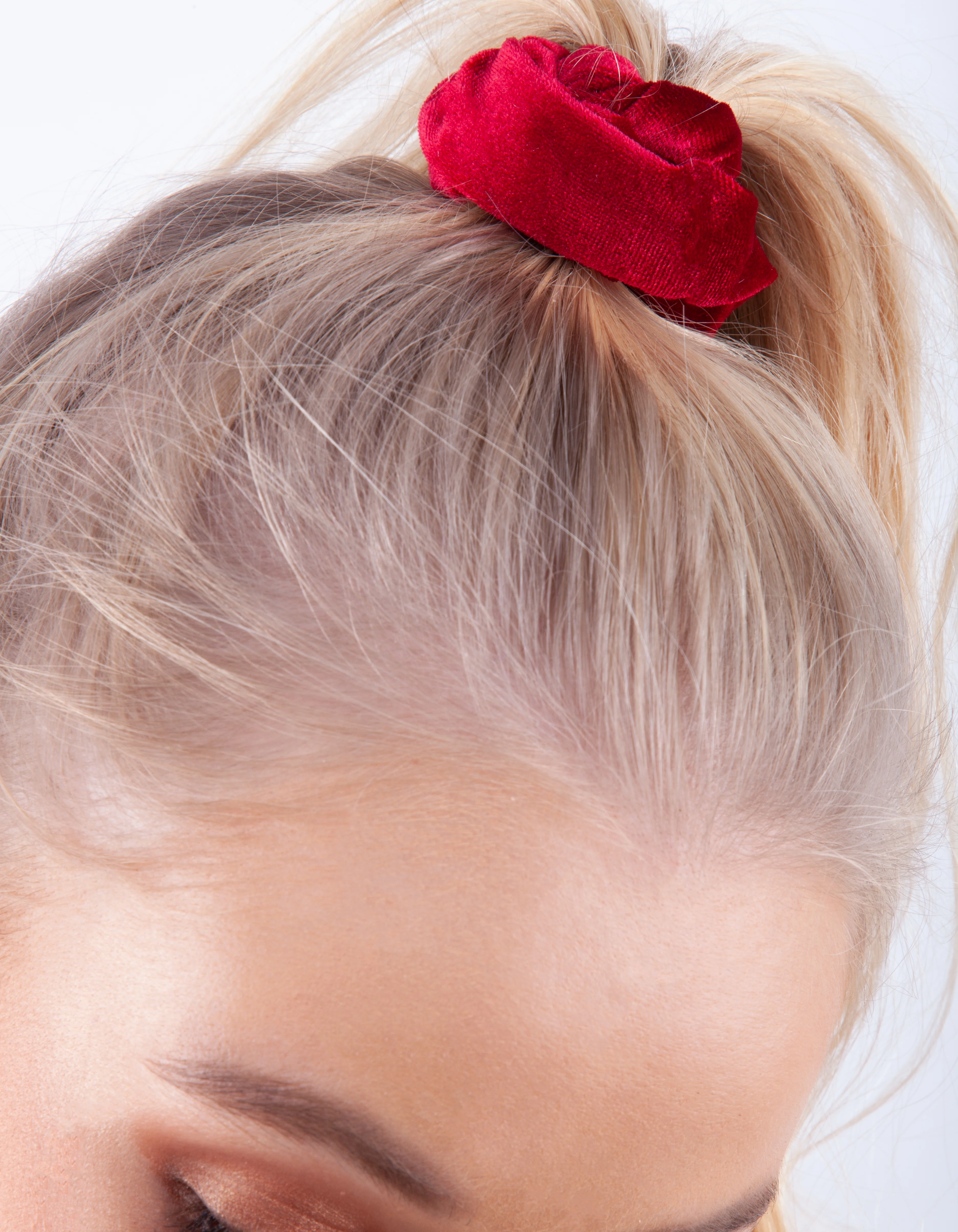 Red Pink Velvet Scrunchie Pack - Image 5