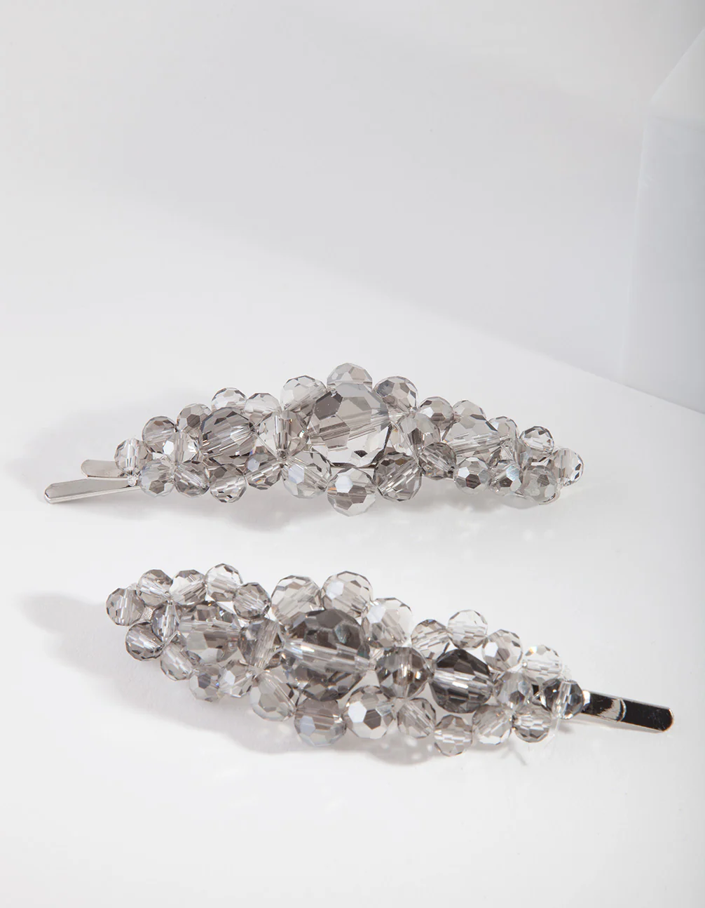 Grey Multi Size Bead Hair Slide Pack