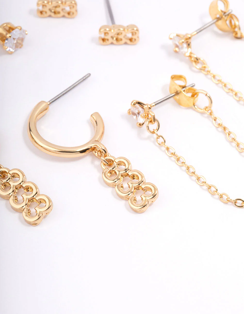 Gold Plated 333 Angel Number Earring Pack - Image 3