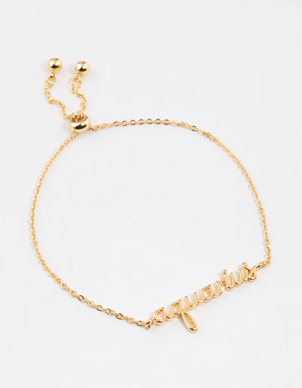 Gold Plated Aquarius Script Bracelet - Image 2
