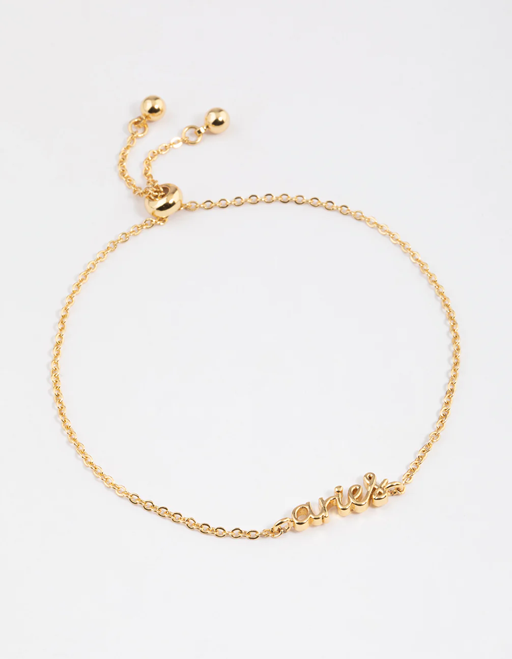 Gold Plated Aries Script Bracelet - Image 2