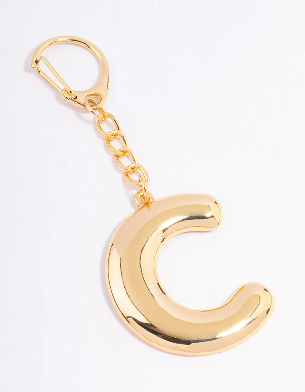 Gold Plated Letter C  Key Chain