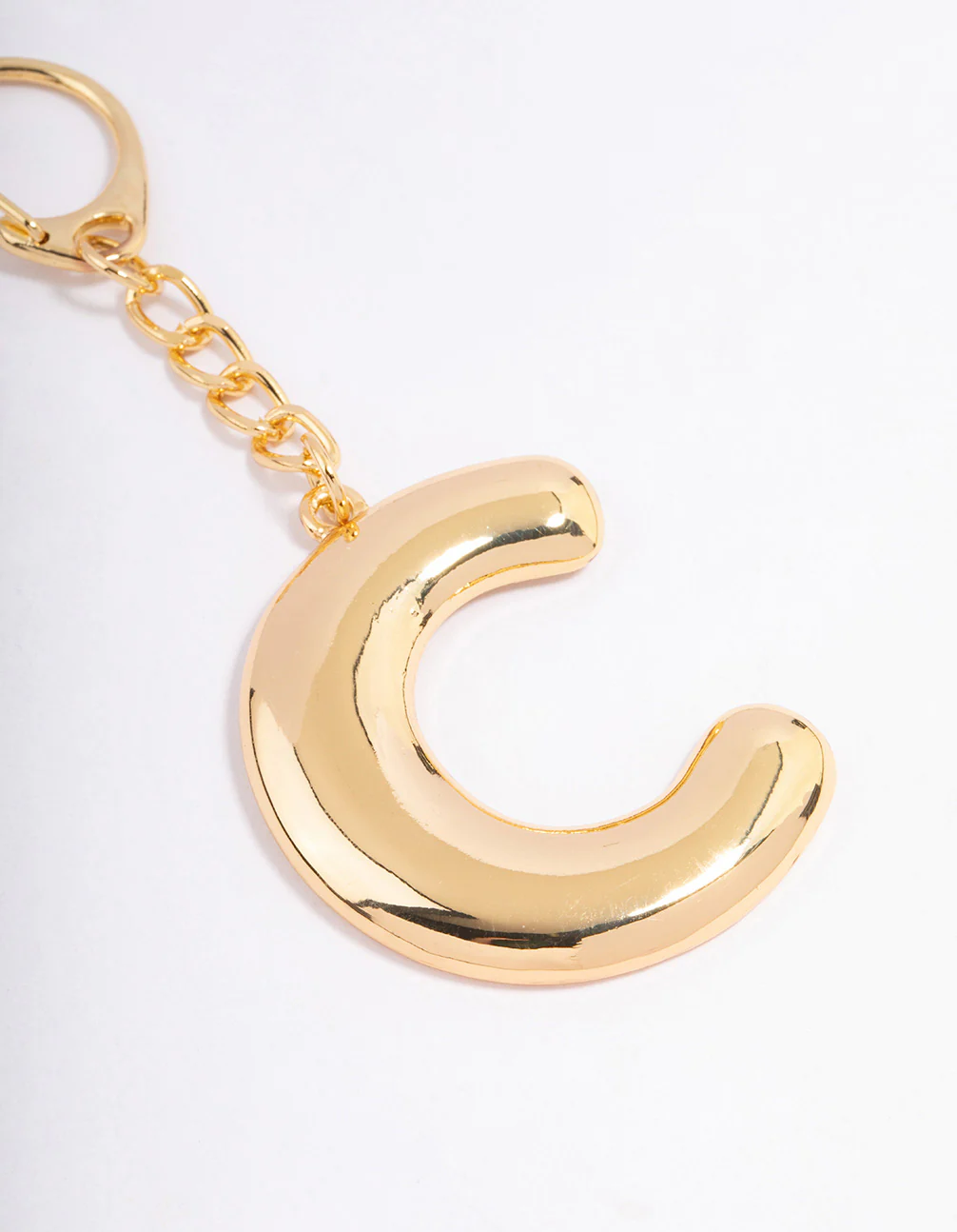 Gold Plated Letter C  Key Chain - Image 2