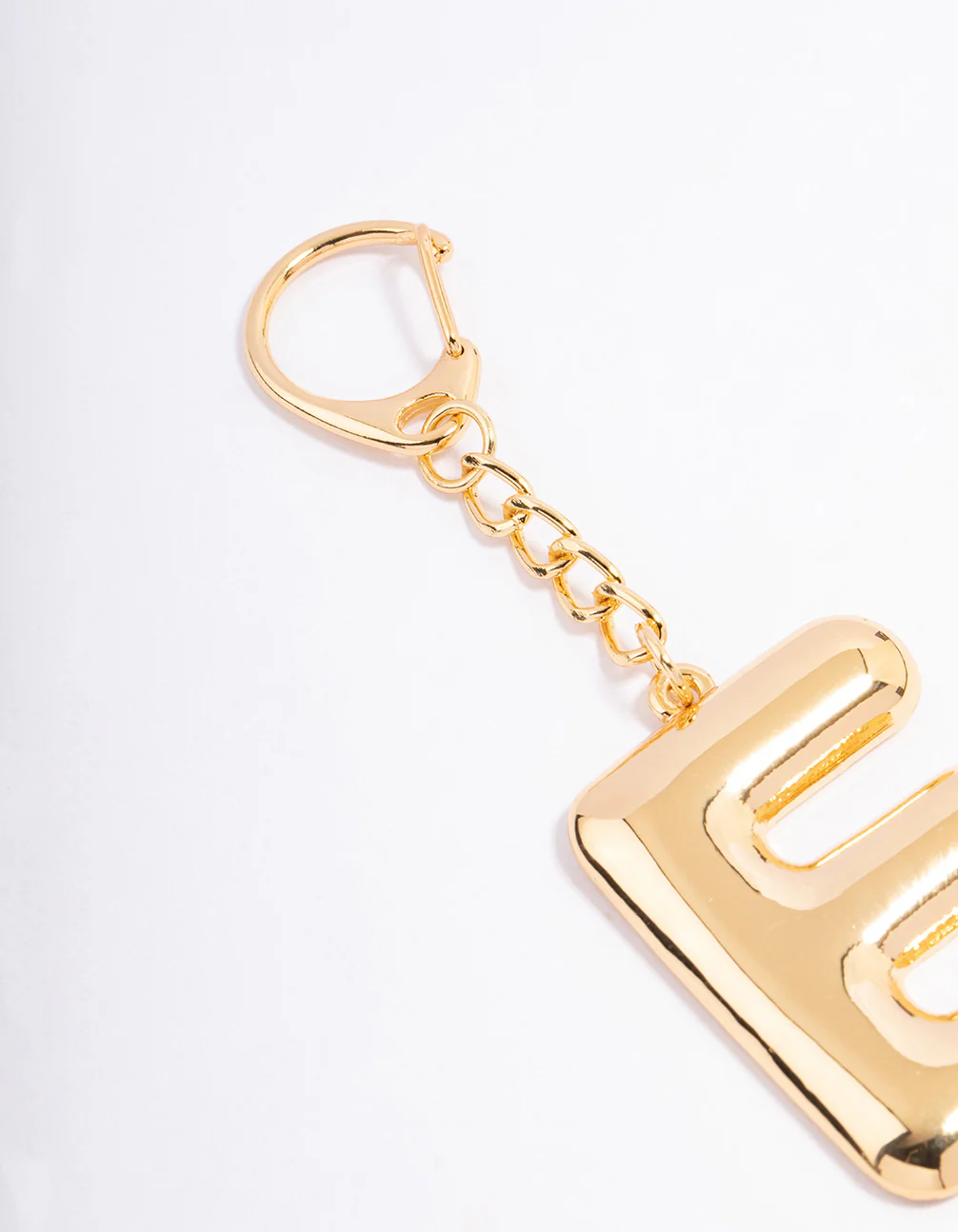 Gold Plated Letter E  Key Chain - Image 3