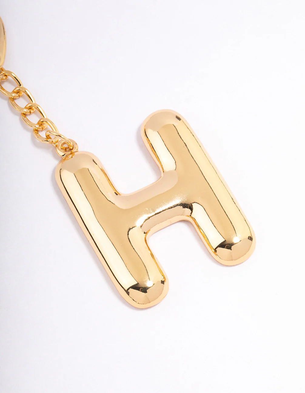 Gold Plated Letter H  Key Chain - Image 2