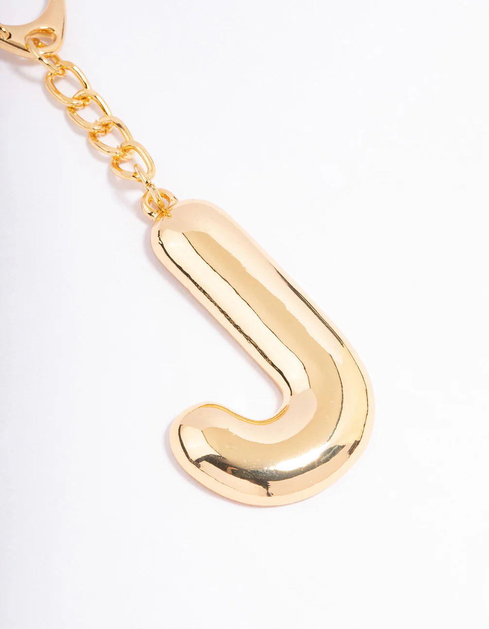 Gold Plated Letter 'J' Initial Key Ring - Image 2