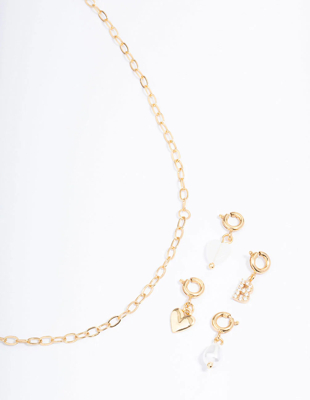 Gold Plated Letter B  Customisable Charm Necklace