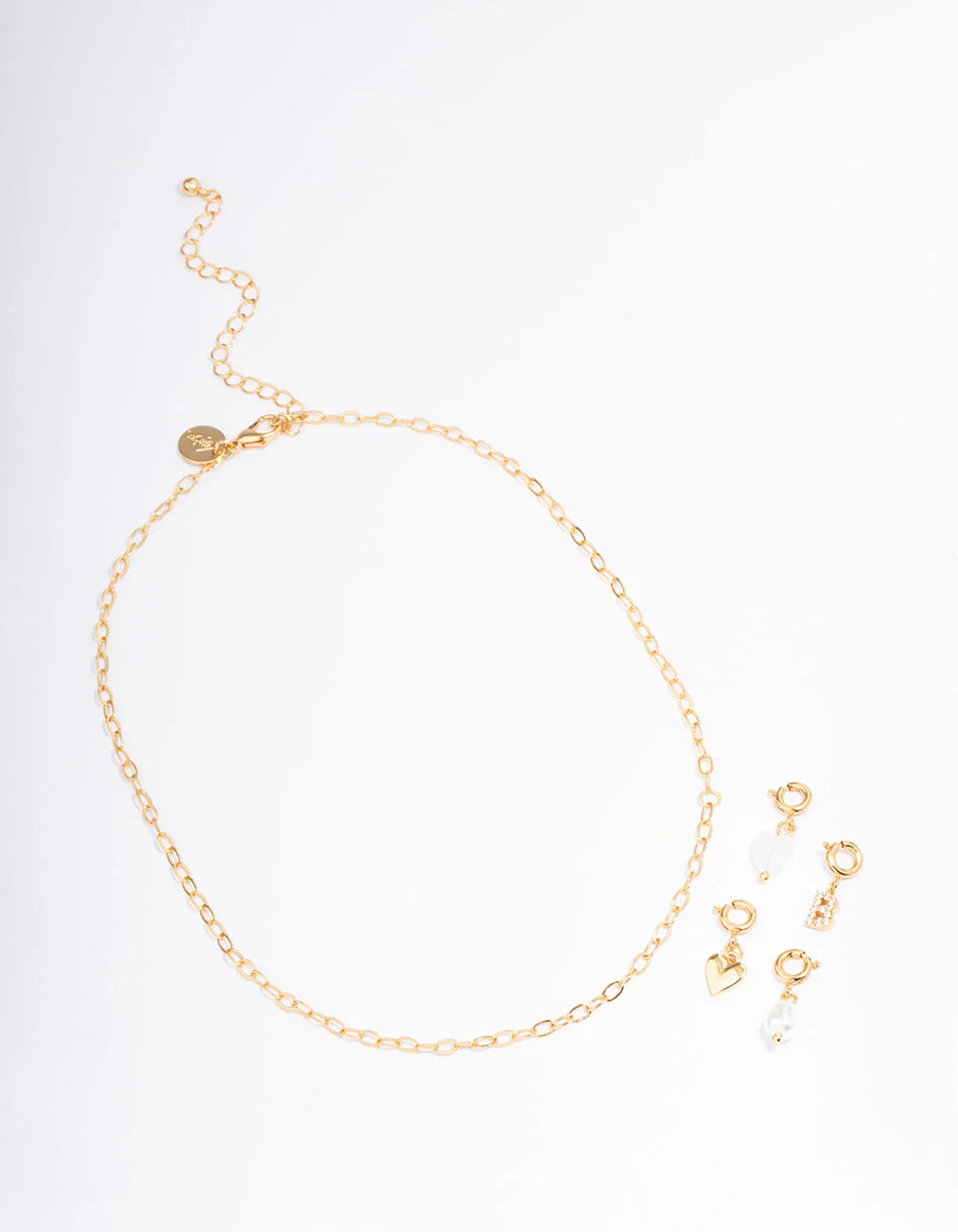 Gold Plated Letter B  Customisable Charm Necklace - Image 2
