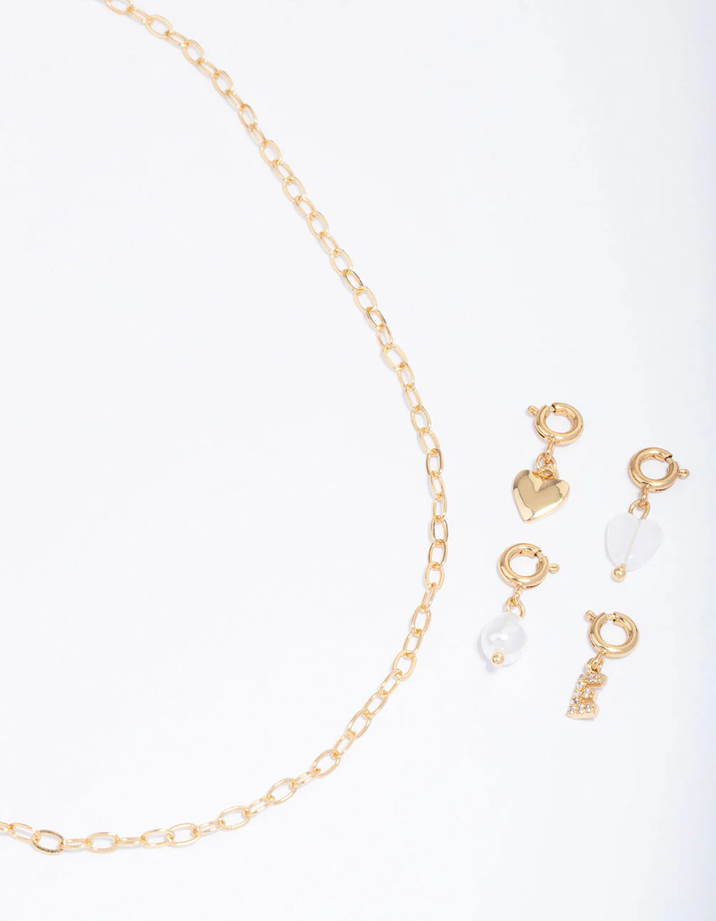 Gold Plated Letter E  Customisable Charm Necklace