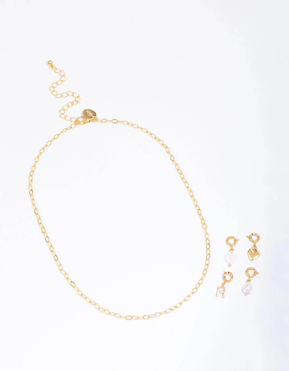 Gold Plated Letter H Customisable Charm Necklace - Image 2