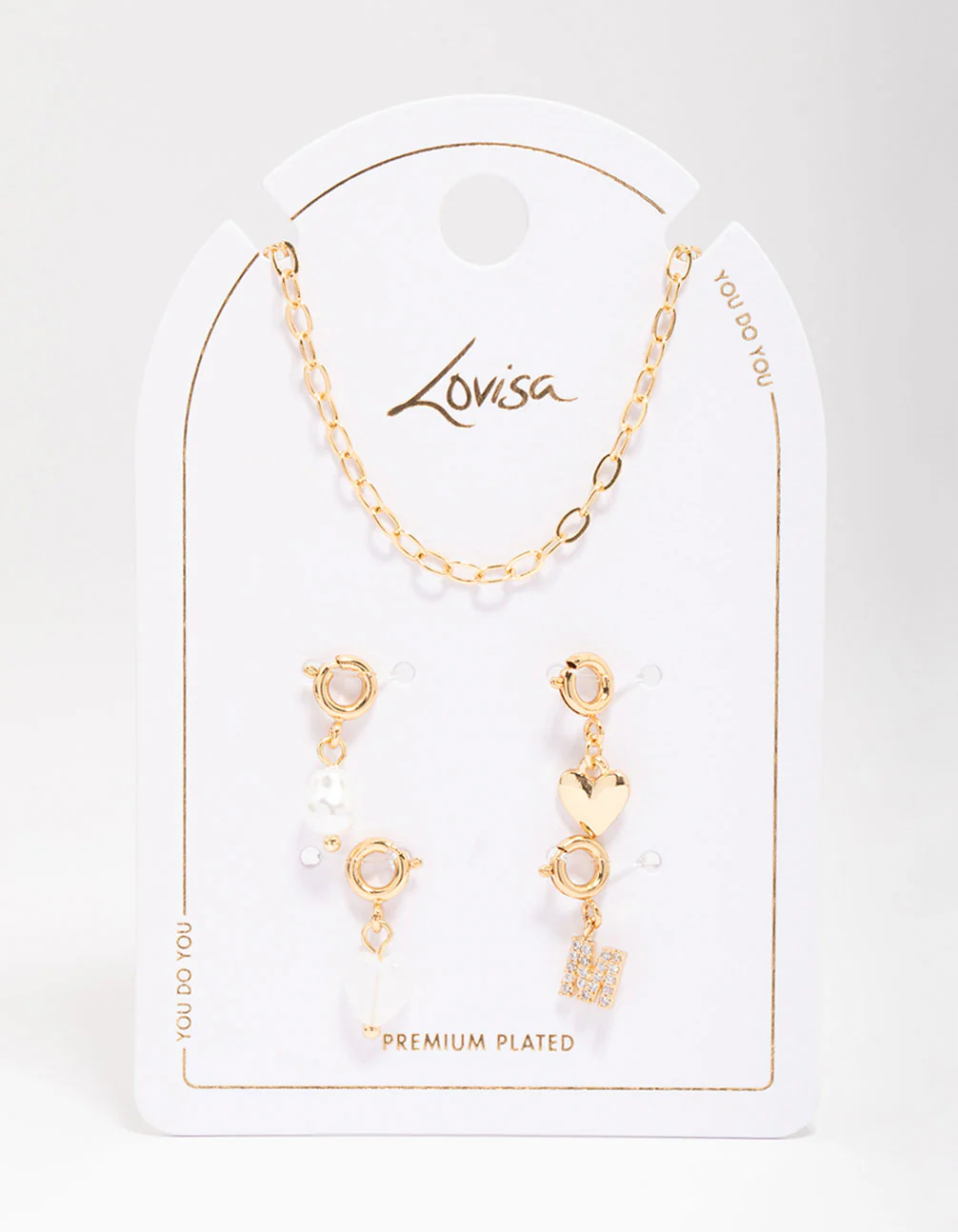 Gold Plated Letter M Customisable Charm Necklace - Image 3