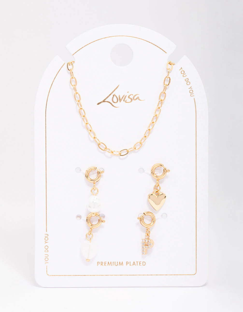Gold Plated Letter P Personalised Charm Necklace - Image 3