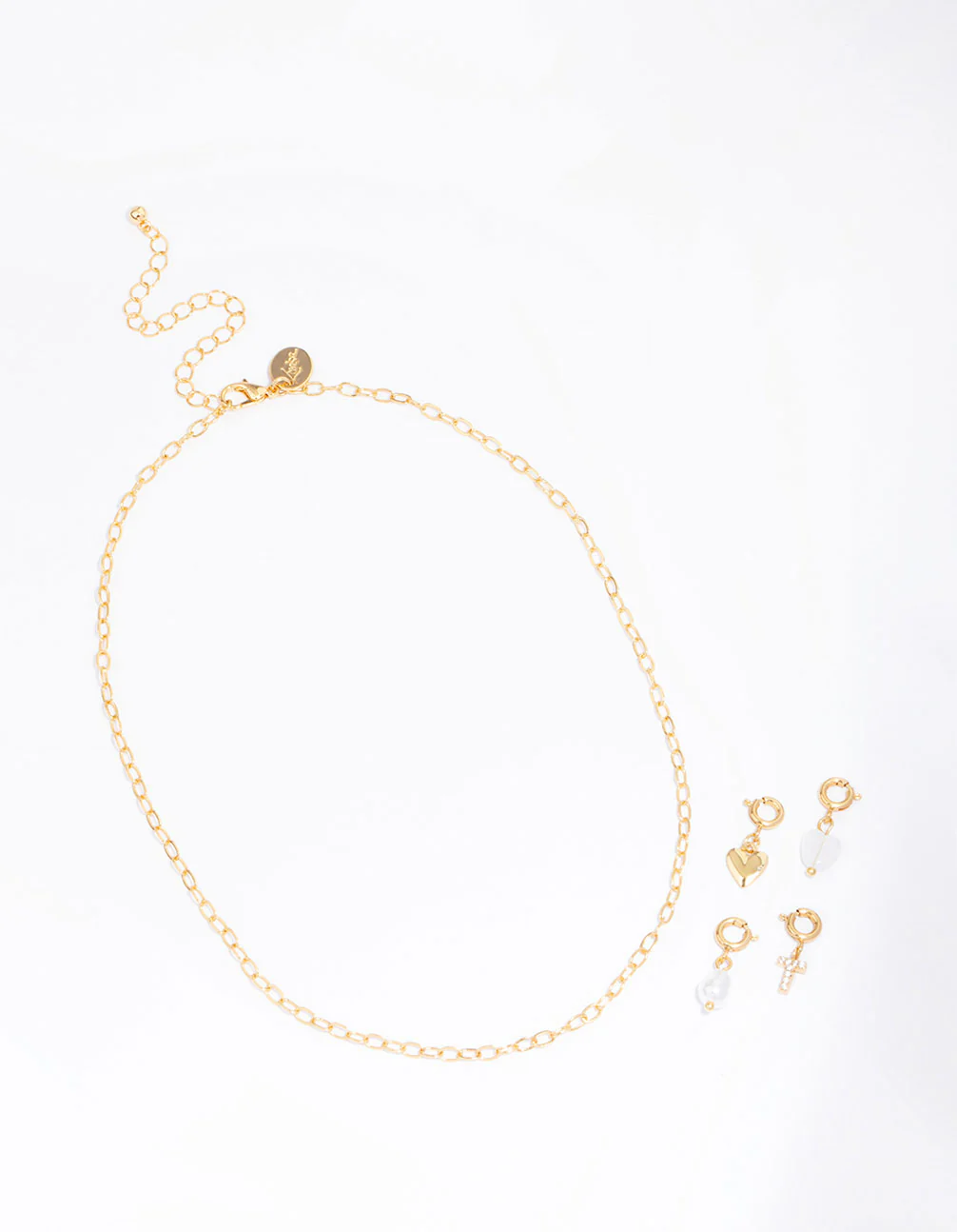 Gold Plated Letter T  Customisable Charm Necklace - Image 2