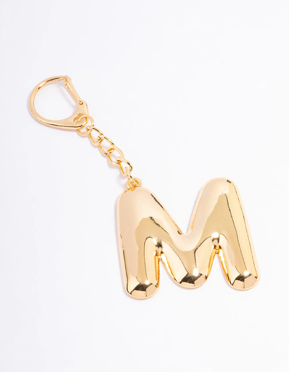 Gold Plated Letter M Key Chain