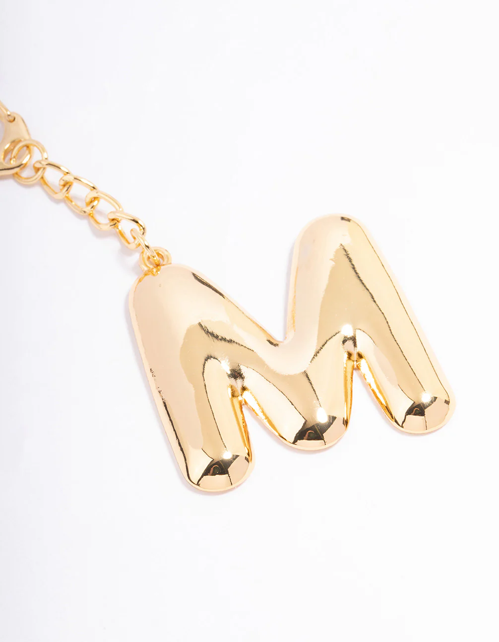 Gold Plated Letter M Key Chain - Image 2