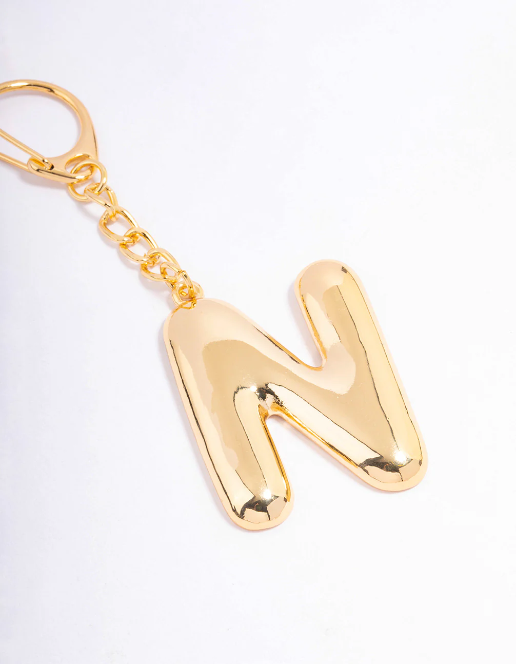 Gold Plated Letter N Key Chain - Image 2