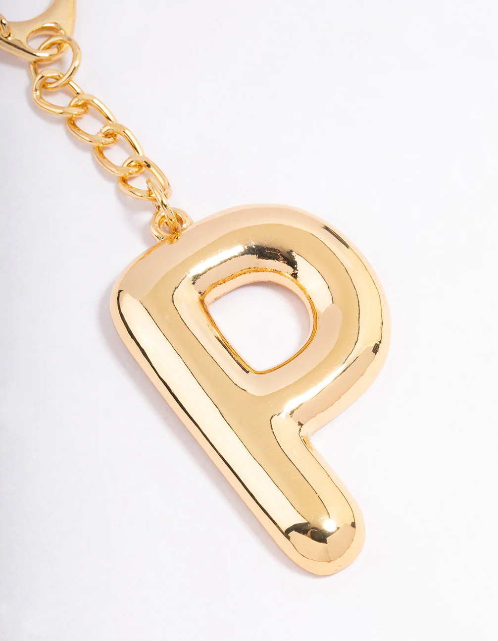 Gold Plated Letter P Key Chain - Image 2