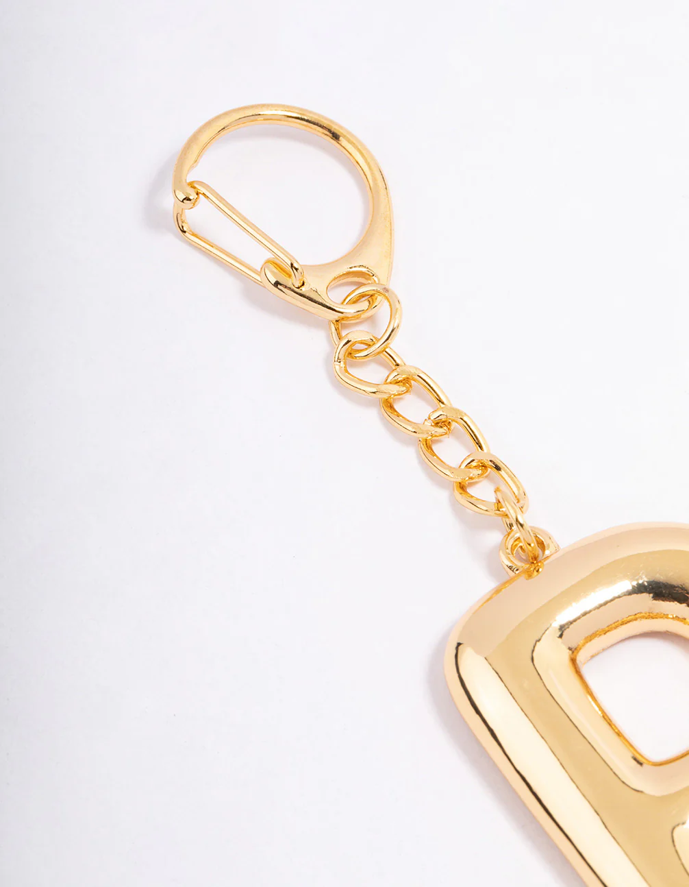 Gold Plated Letter P Key Chain - Image 3
