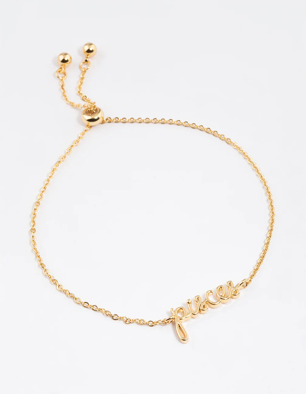 Gold Plated Pisces Script Bracelet - Image 2