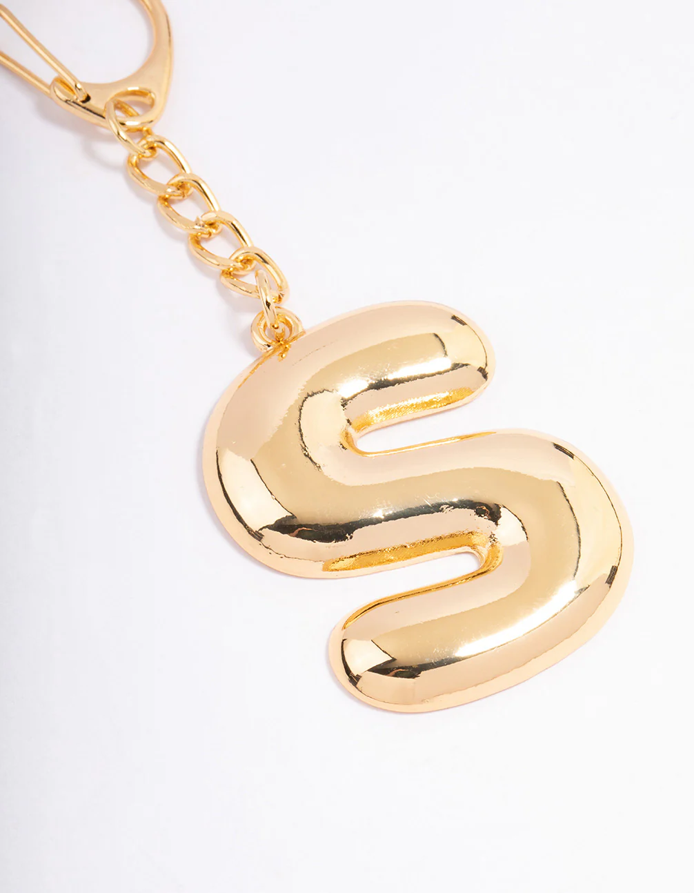Gold Plated Letter S Key Chain - Image 2