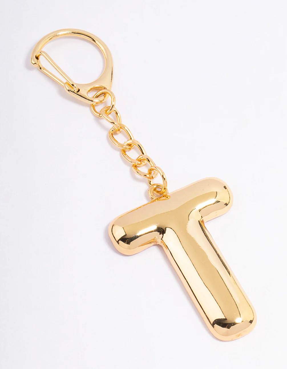 Gold Plated Letter T  Key Chain