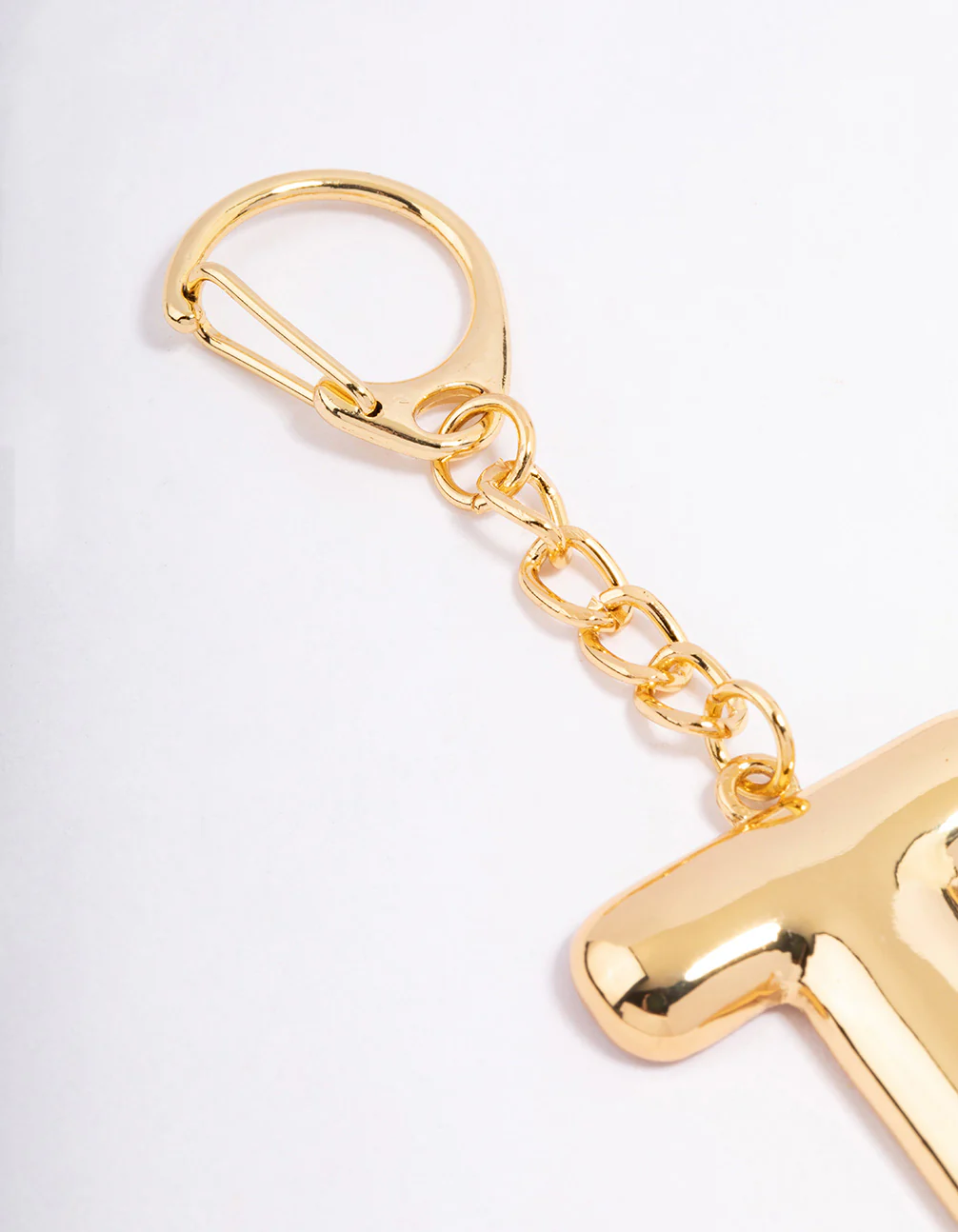 Gold Plated Letter T  Key Chain - Image 3