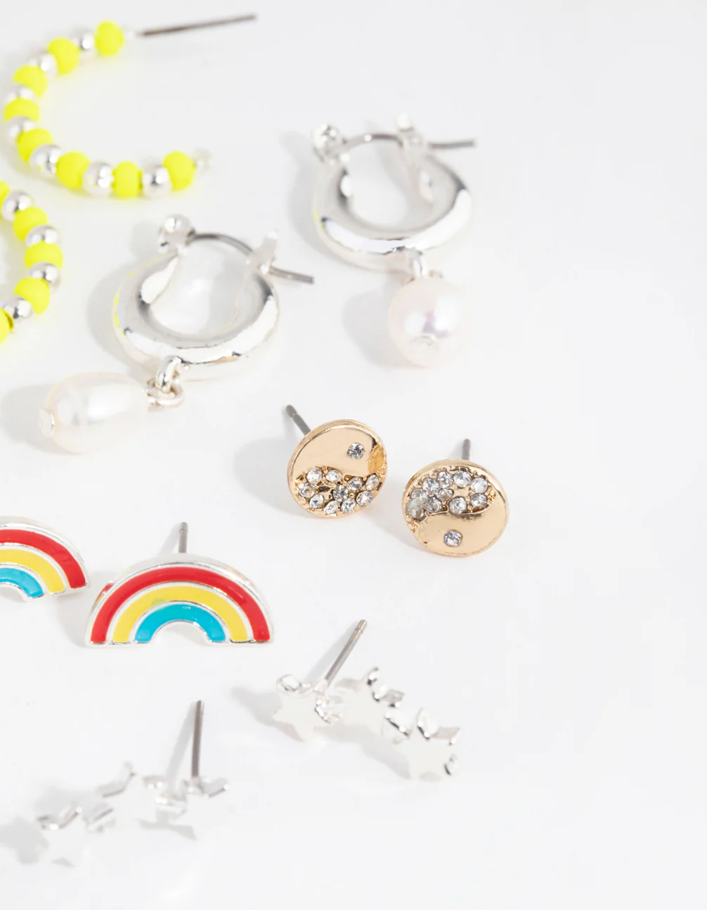 Mixed Metal Rainbow Motifs 6-Pack Earring - Image 2