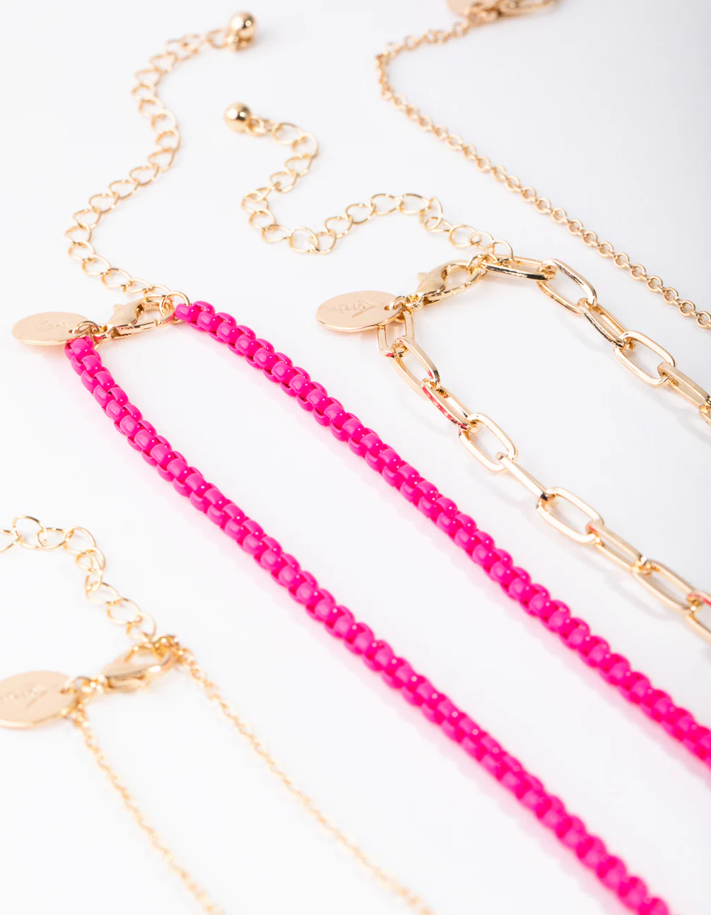 Gold Matte Neon Moon Necklaces 4-Pack - Image 3