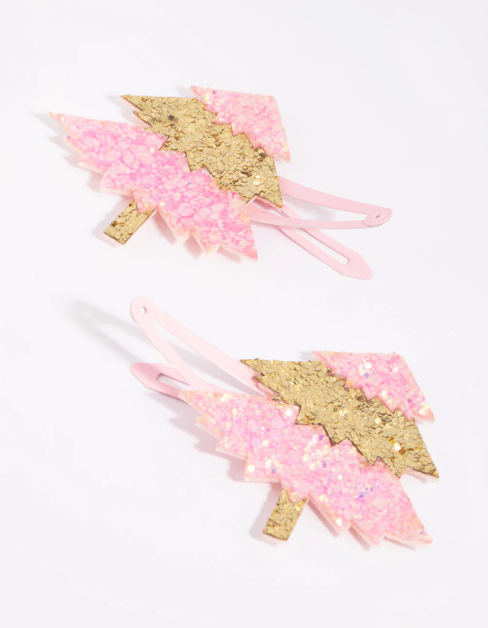 Kids Festive Pink Tree Snap Clips - Image 3