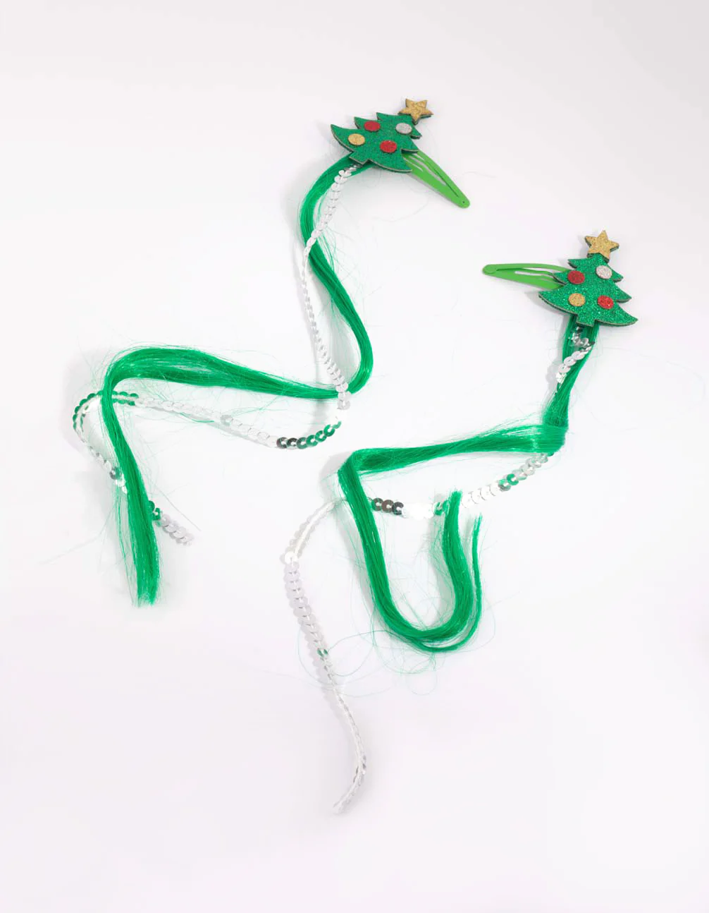 Kids Festive Faux Hair Tree Snap Clip - Image 2