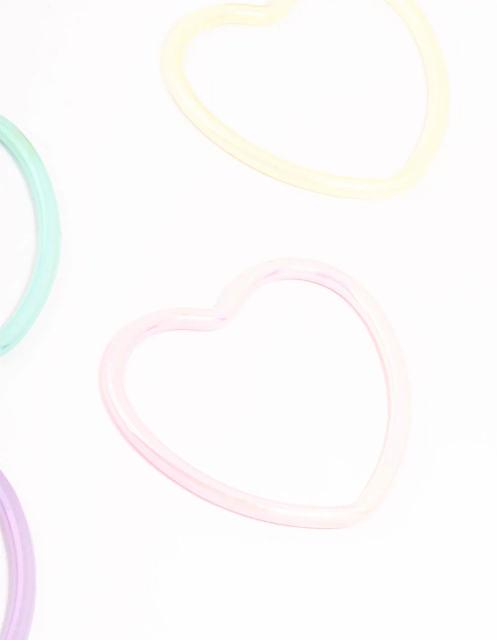 Kids Pastel Heart Bangles 6-Pack - Image 3