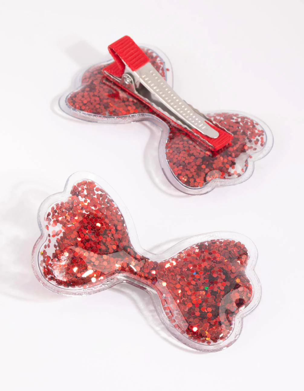 Kids Red Bow Clips - Image 2