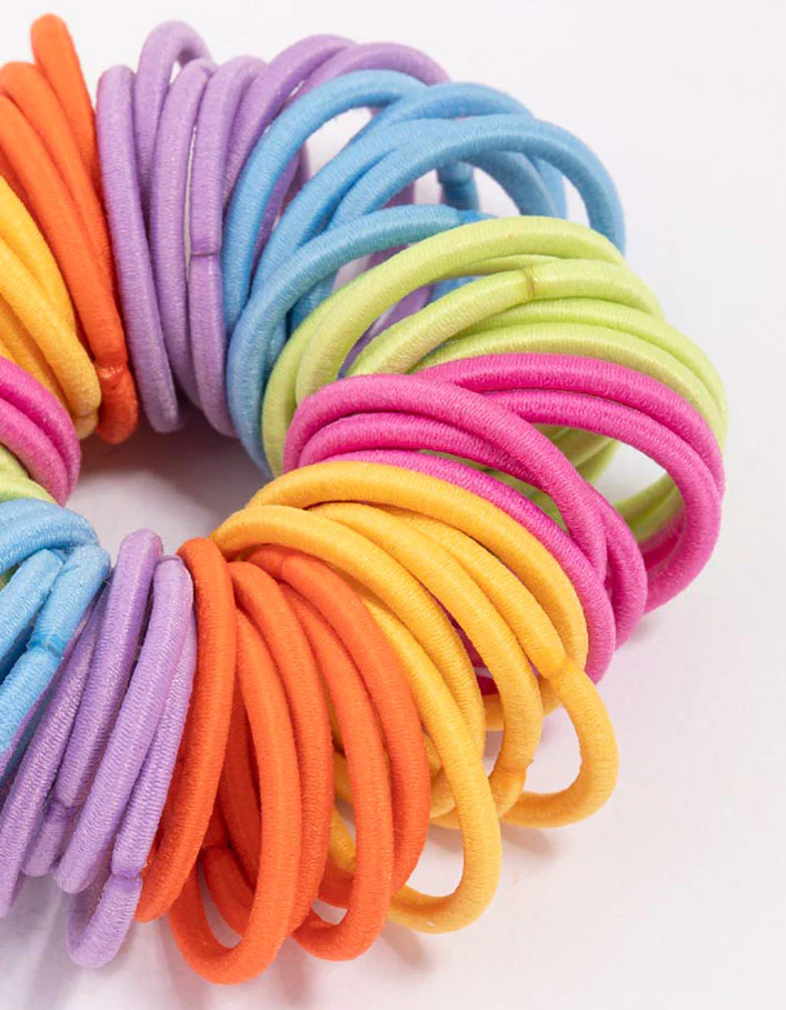 Kids Rainbow Doughnut Hair Elastic Pack - Image 2