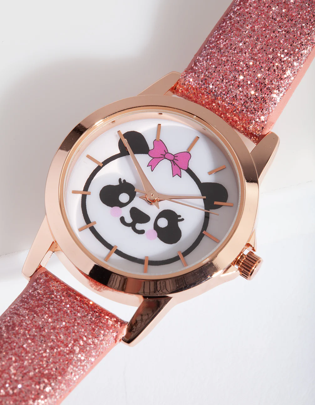 Kids Rose Gold Panda Face Watch - Image 2