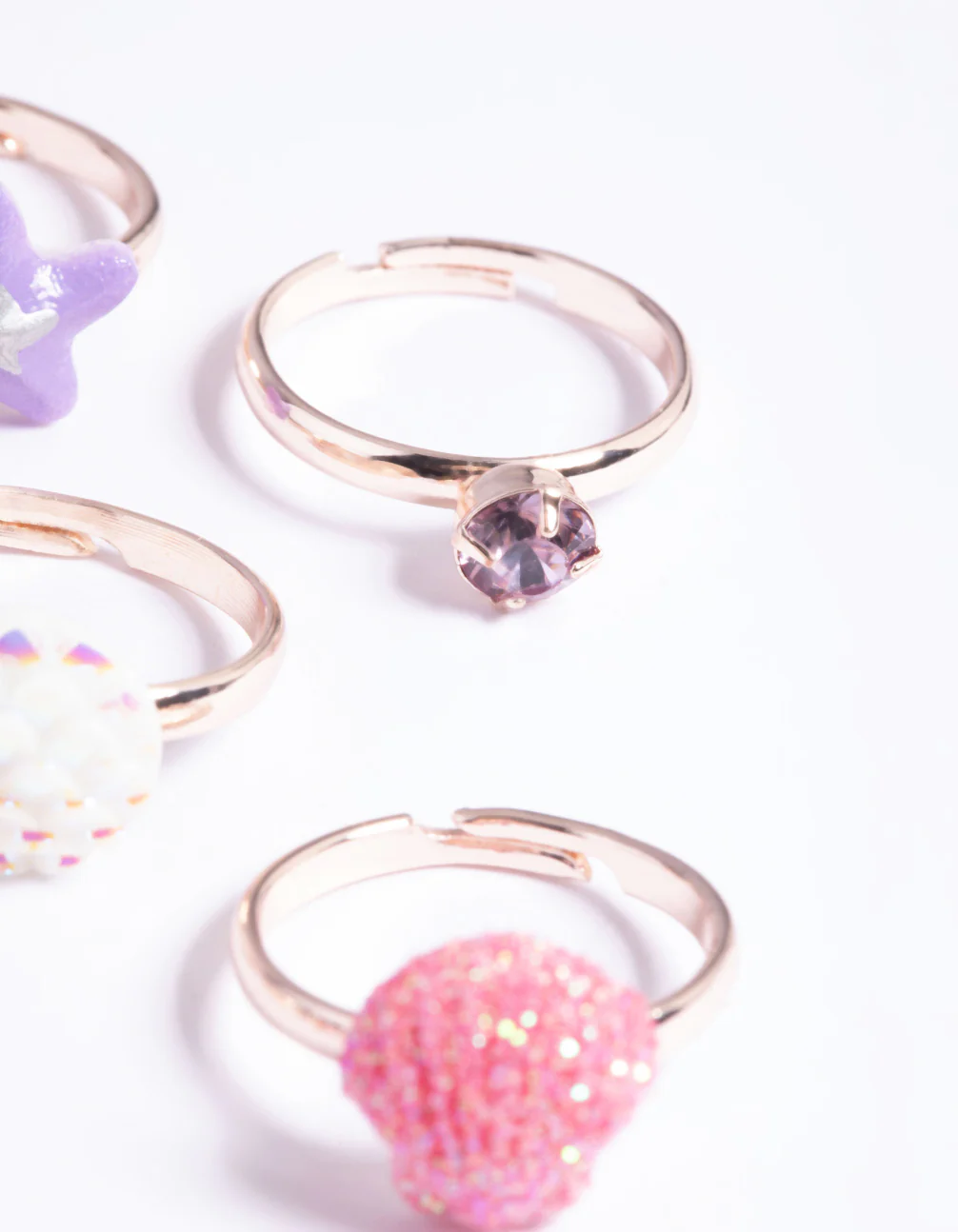 Kids Rose Gold Seaside Ring 6-Pack - Image 3