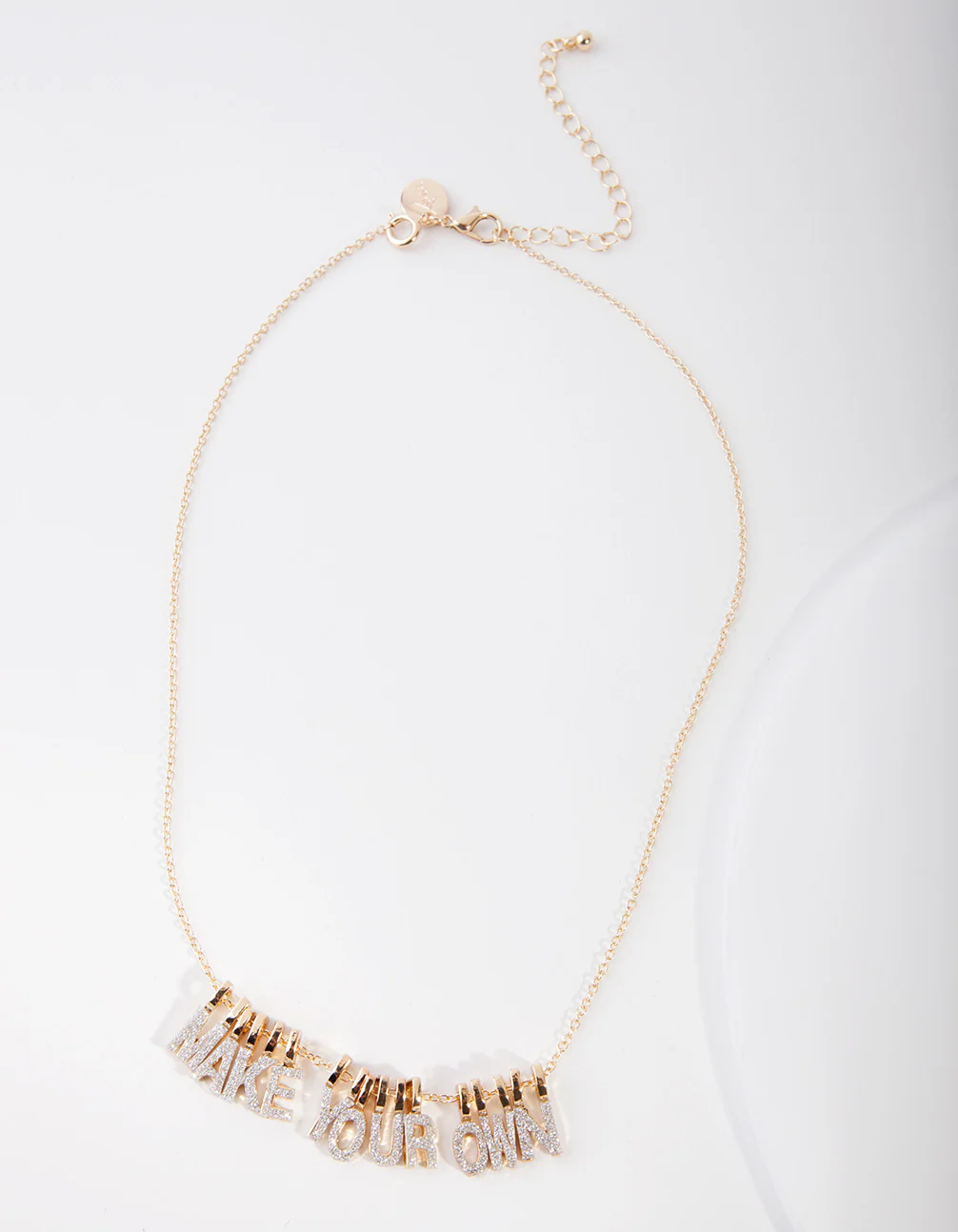 Kids Gold Glitter Make Your Own Enamel Letter Necklace - Image 3