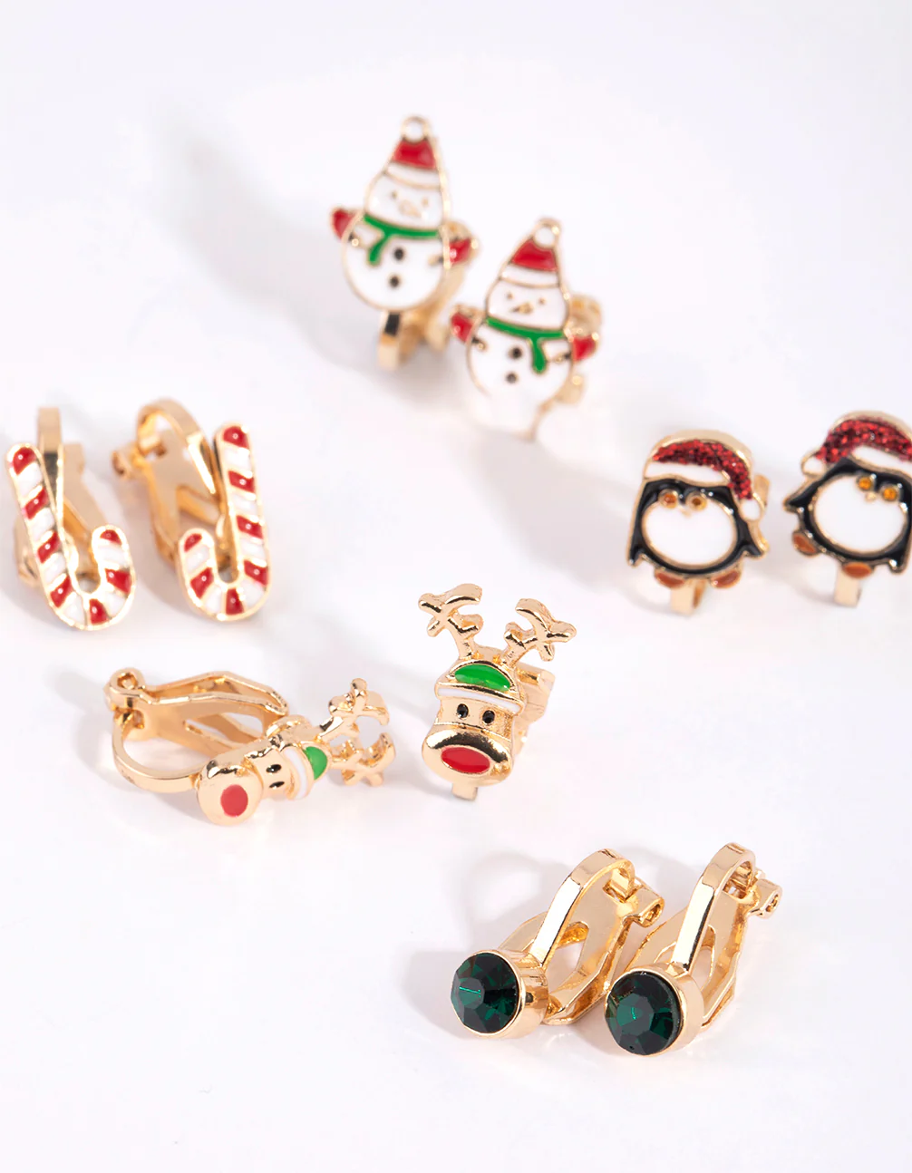 Kids Festive Penguin Clip-On Earrings - Image 2