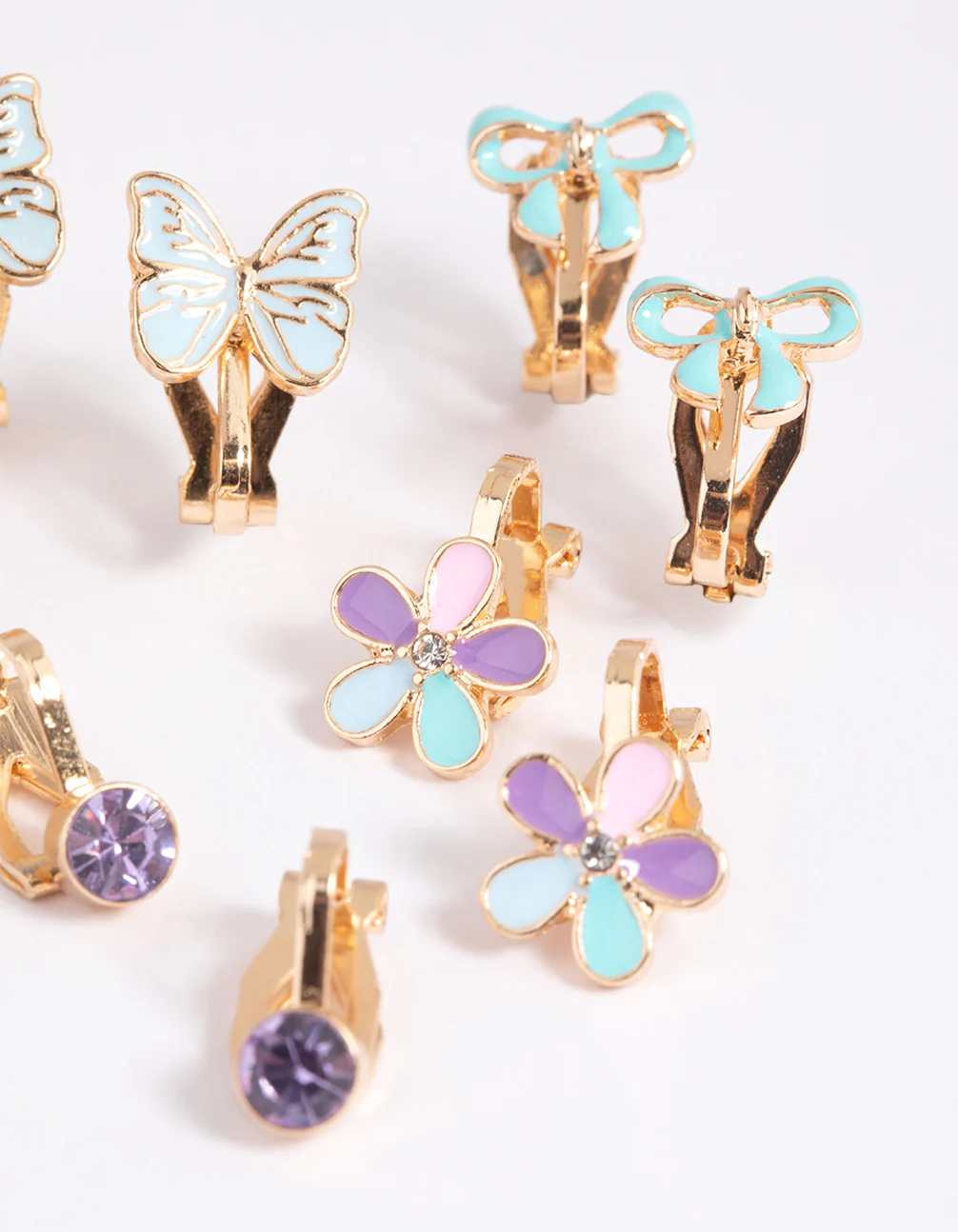 Kids Pretty Bow Clip On Earring 5-Pack - Image 2
