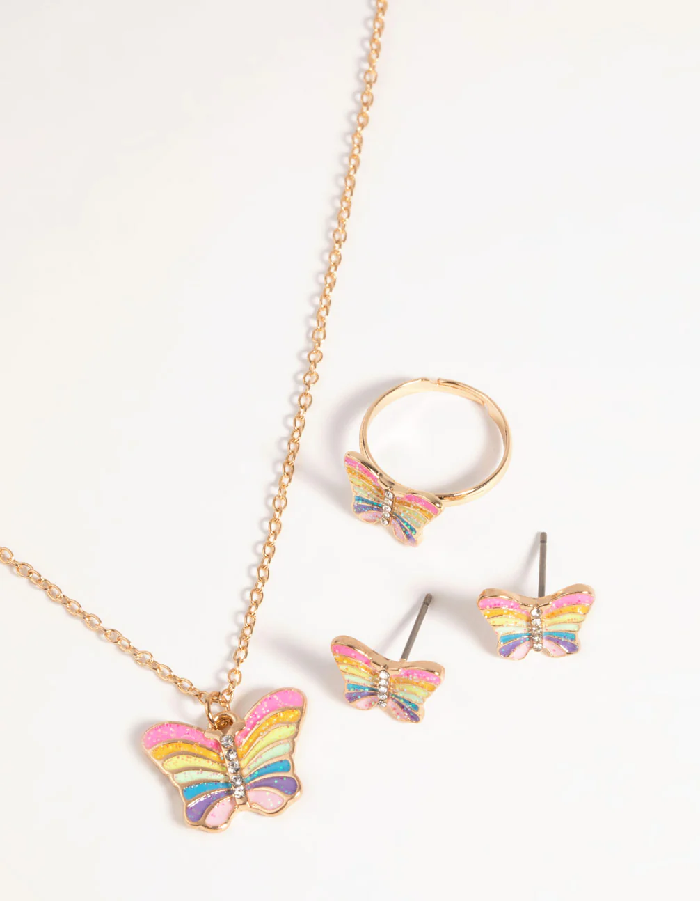 Kids Rainbow Butterfly Jewellery Set - Image 5