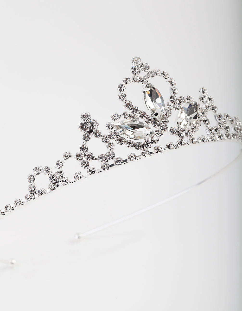 Kids Silver Diamante Tiara Headband - Image 2