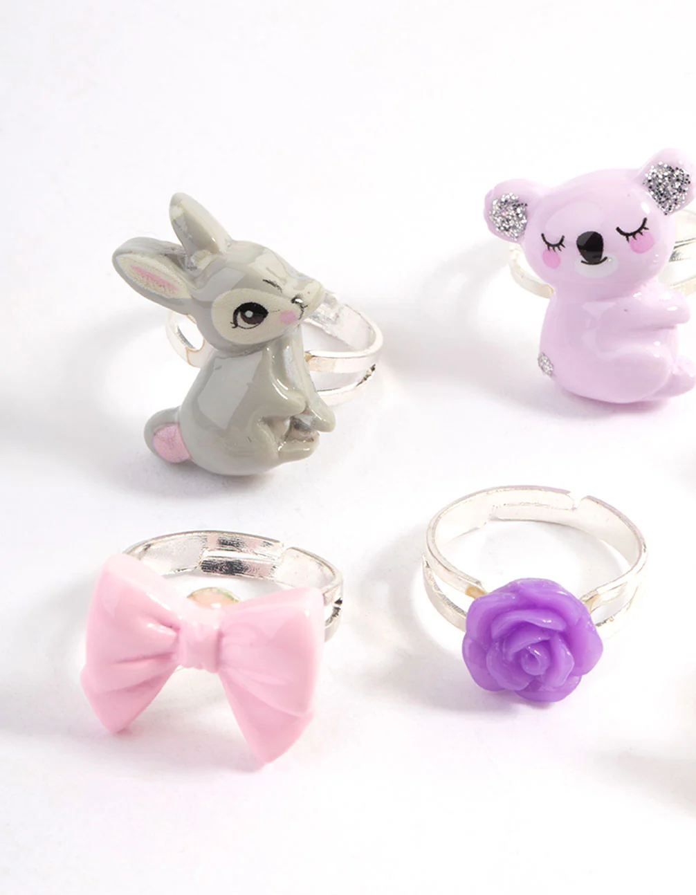 Kids Silver Koala Cat Mega Ring 6-Pack - Image 2