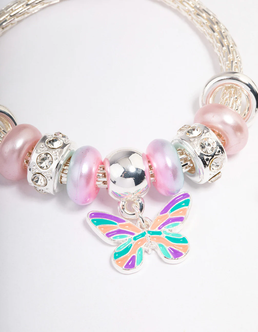 Kids Stretch Glitter Butterfly Bracelet & Ring Set - Image 2