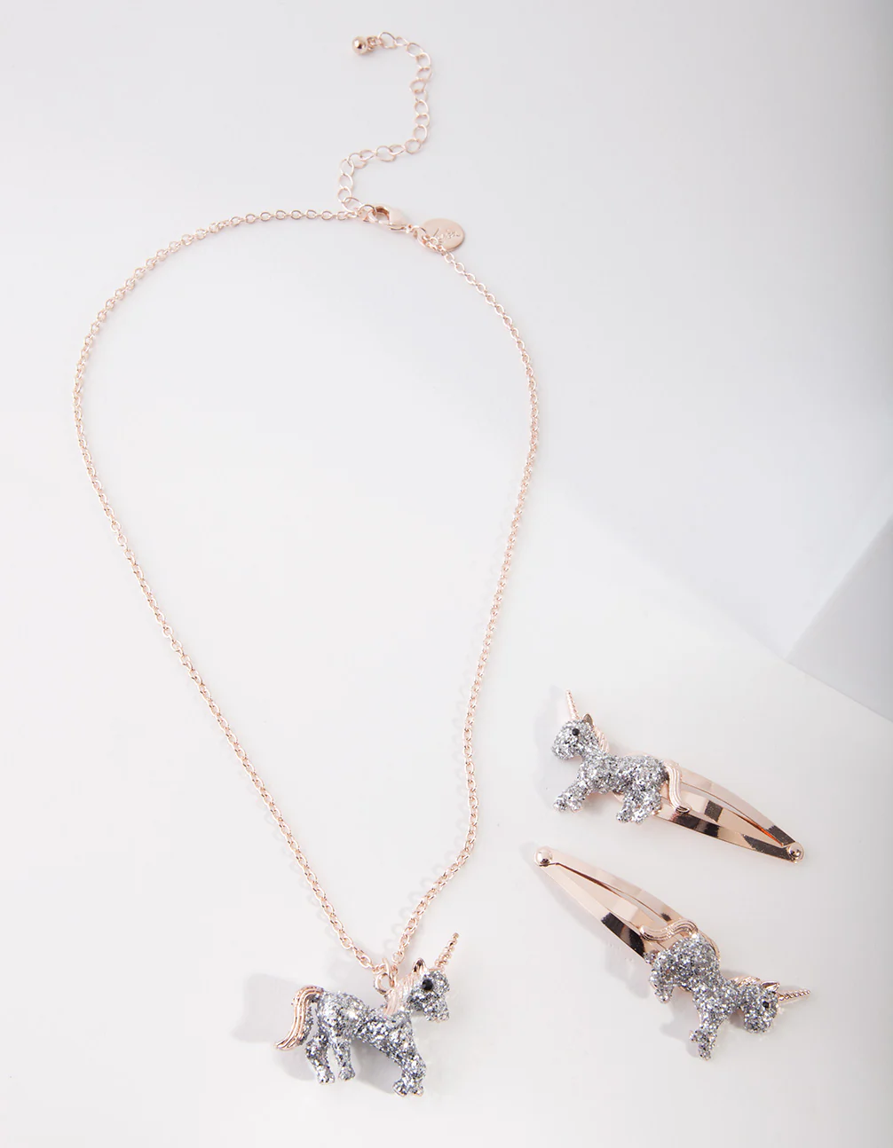 Kids Silver Unicorn Clip and Necklace - Image 2