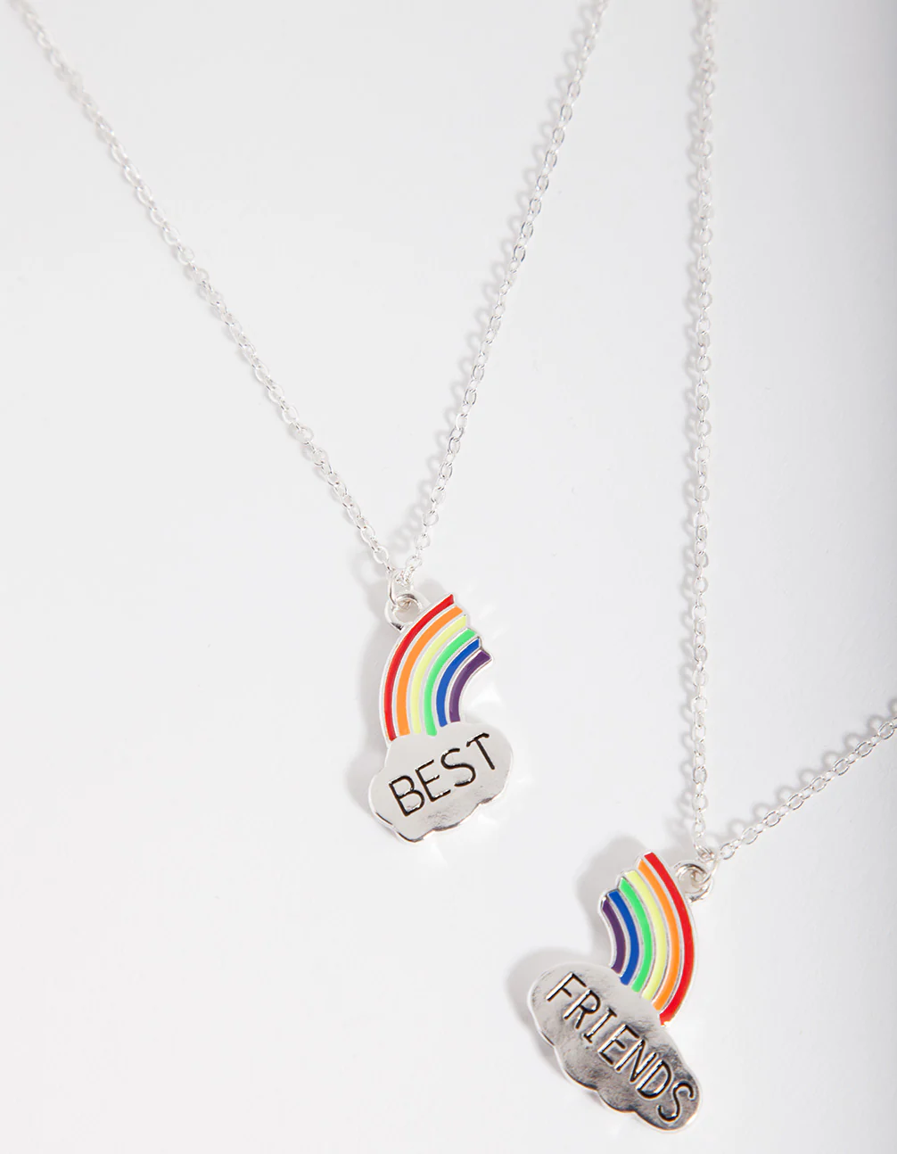 Kids Silver Rainbow Best Friends Necklace Pack - Image 3