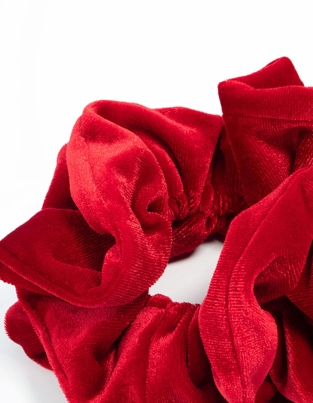 Large Red Velvet Fabric Scrunchie - Image 3