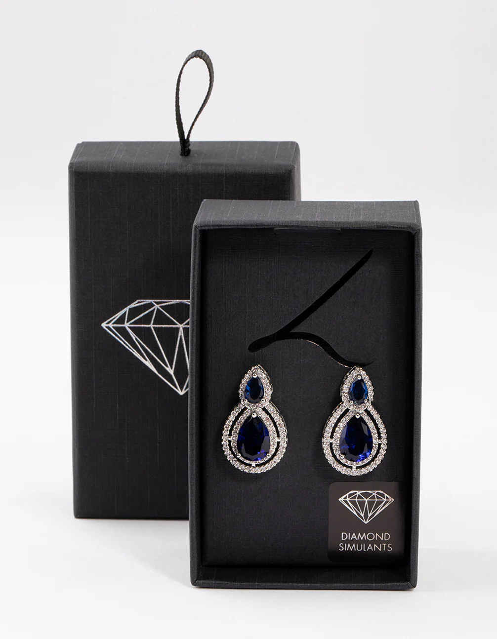 Silver Double Graduating Pear Stud Earrings - Image 4