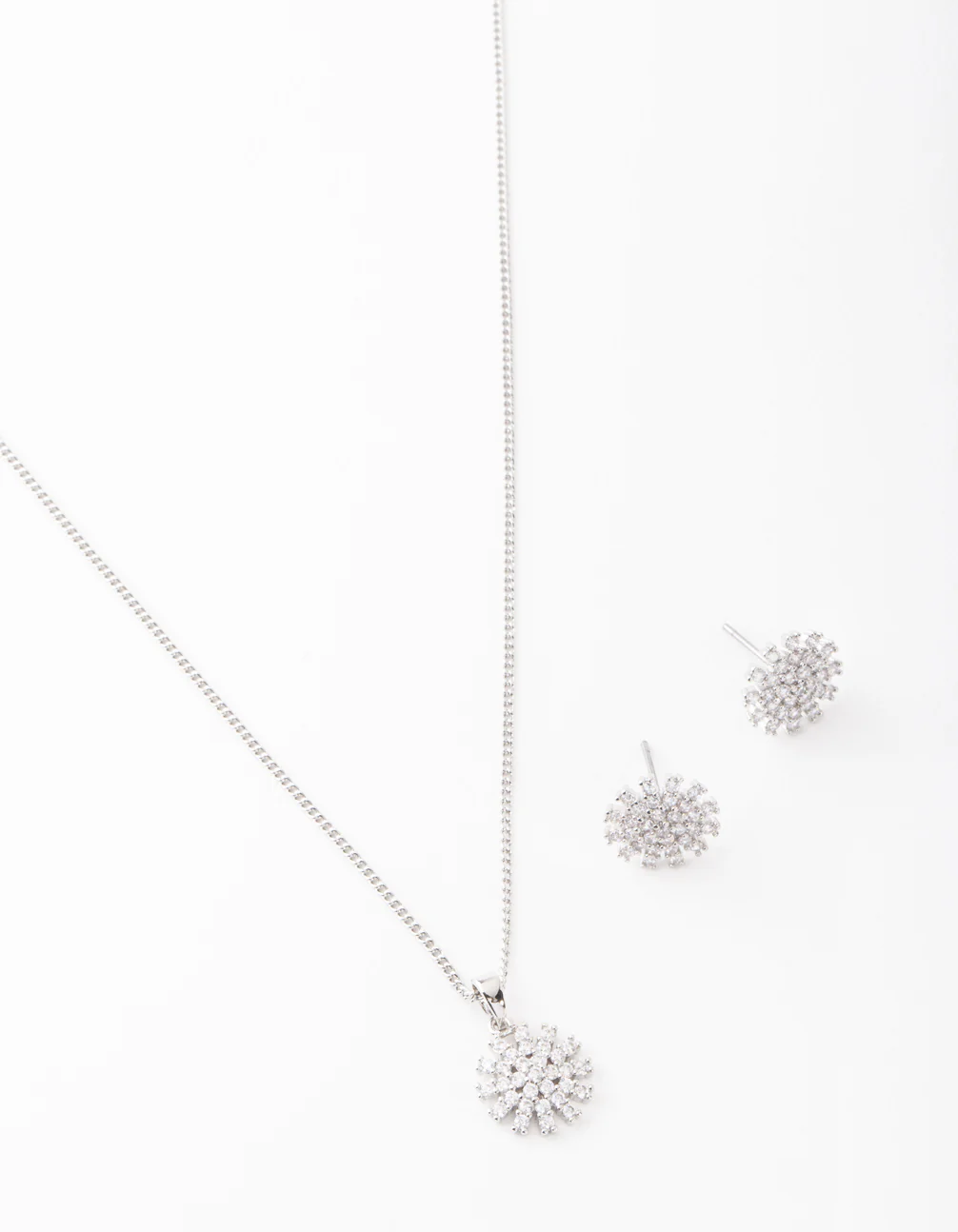 Flower Diamante Necklace & Earring Set - Image 4