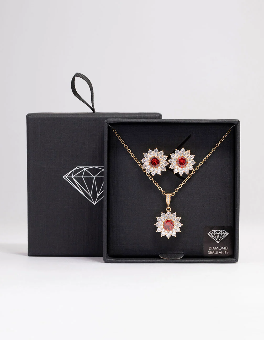 Gold Cubic Zirconia Daisy Jewellery Set - Image 3